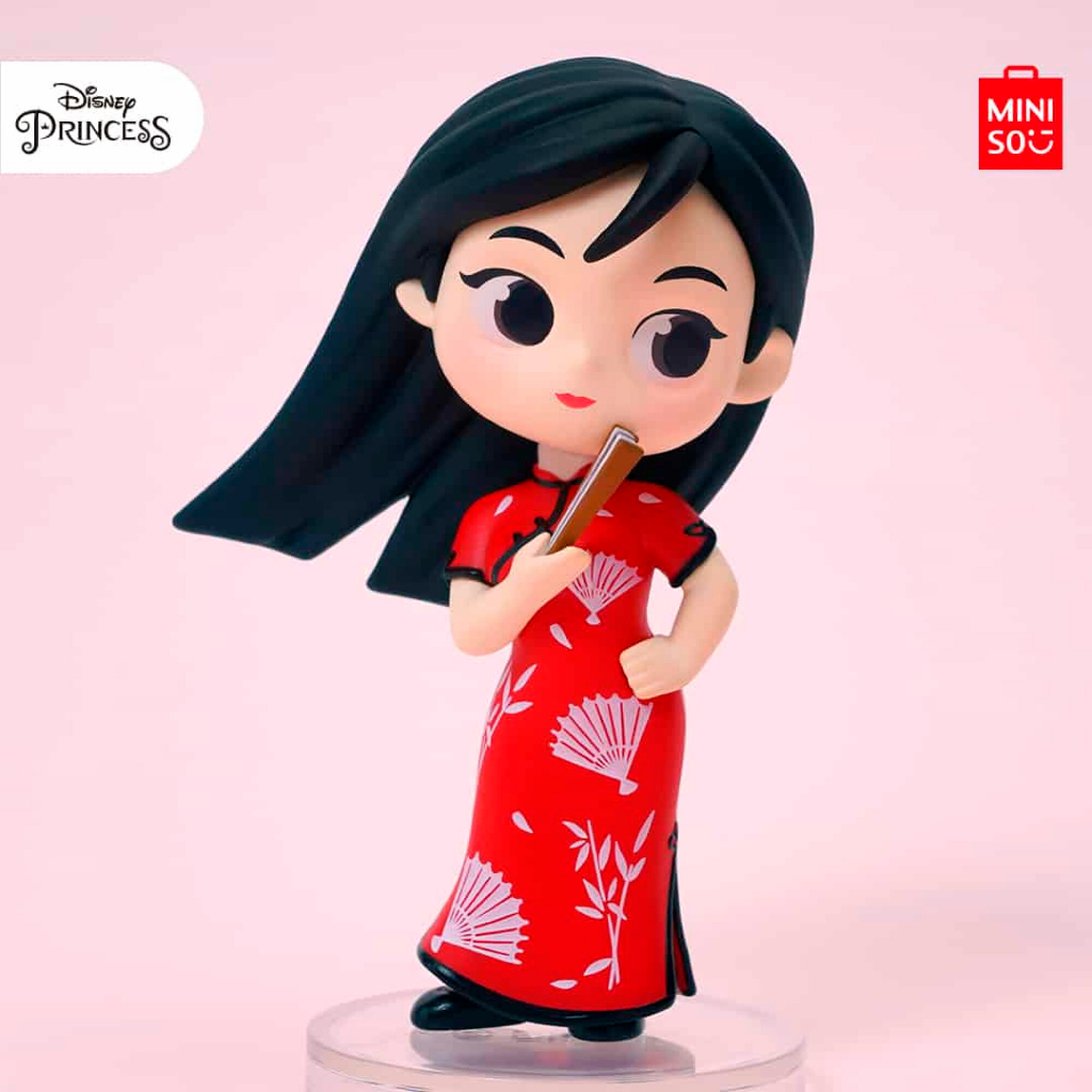 MINISO กล่องสุ่ม กล่องสุ่มโมเดล Disney Princess Collection Cheongsam Dress Bag Charm ลิขสิทธิ์แท้