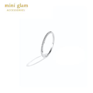 Miniglam Demi Classic Crystal Ring (Silver) แหวนคริสตัลไทเทเนียมสตีล สีเงิน