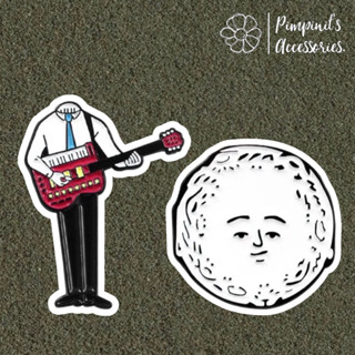 ʕ •ᴥ•ʔ ✿ พร้อมส่ง : เข็มกลัดเซ็ทนักดนตรีหัวโตเล่นกีตาร์ | Big Head Musician Play Guitar Enamel Brooch Pin Set.