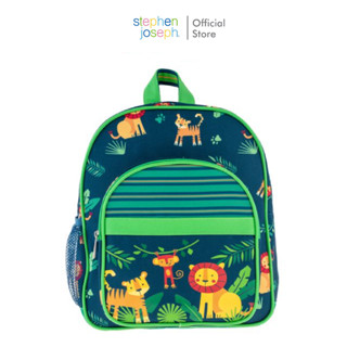 Stephen joseph กระเป๋าเป้เด็ก ยอดนิยมจากอเมริกา ฟรีสติ๊กเกอร์ติดชื่อ CLASSIC BACKPACKS ZOO สะพายสบายพร้อมช่องใสขวดน้ำ