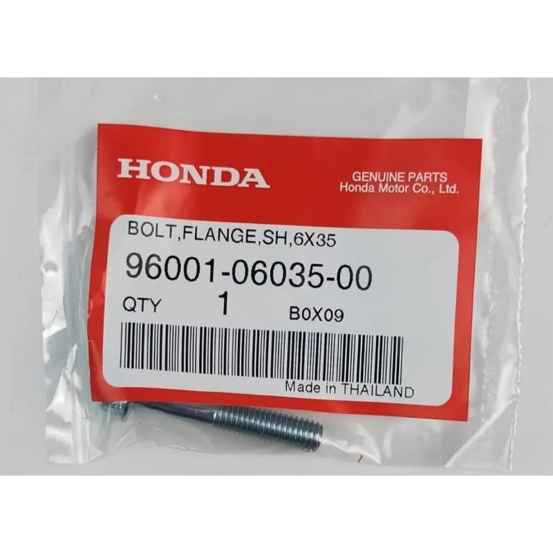 96001-06035-00×1 โบลต์หน้าแปลน, 6x35 ยึดฝาครอบสายพาน Honda AIR BLADE CLICK110-110i ICON SCOOPY i  1ชิ้น อะไหล่แท้ศูนย์💯%