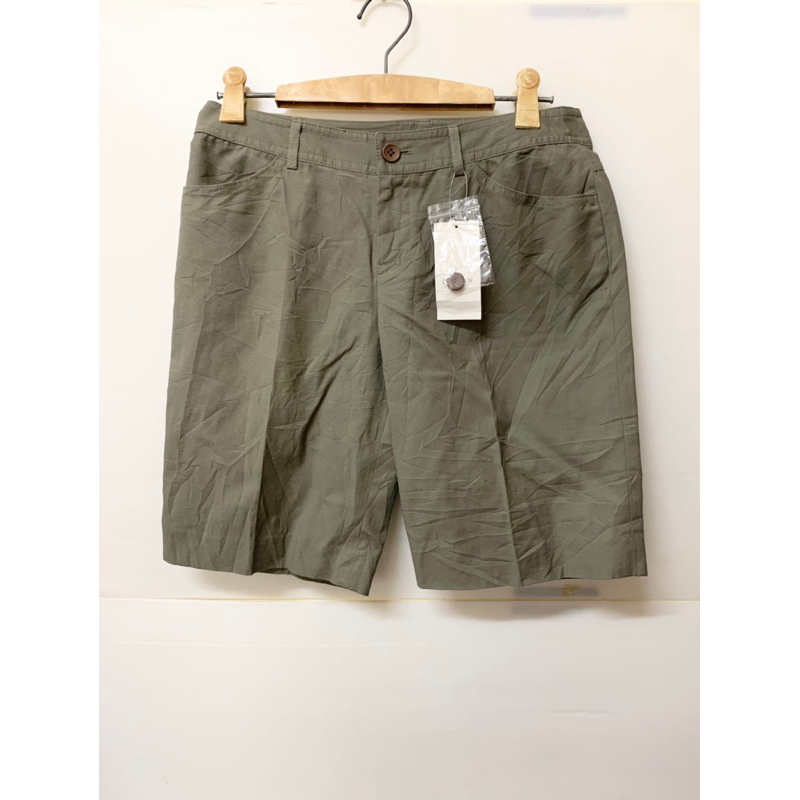 ofuon itokin size 40 กางเกงขาสั้นเอวไม่ยืดสีเขียวทหาร