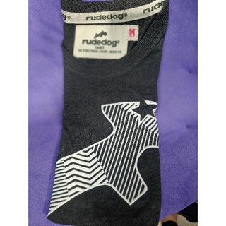 ลดล้างสต๊อค Rudedog แท้ 100% เสื้อยืดคอกลม รุ่น net สีเทาดำ Size Mญ