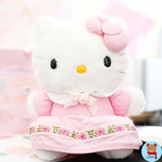 มือสอง Hello kitty pink dress Sanrio medium plush doll 🇯🇵ตุ๊กตาคิตตี้