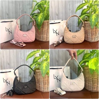 🌈พร้อมส่ง 𝐋𝐘𝐍​ Olivia shoulder bag กระเป๋า​ LYN​ ทรงพอช​-สะพายข้างสายสปอร์ต​