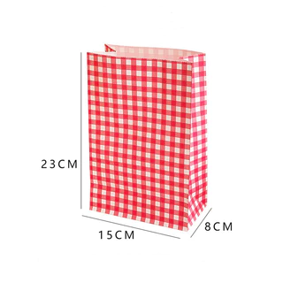 Idopackage - (10ใบ) ถุงกระดาษลายสก็อต ขนาด 15x23x8 cm. น่ารักสดใส มี 5 สี