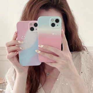 🎁ส่งของขวัญ🎁 เคสไอโฟน 14Pro max การไล่ระดับสี ใบหน้าที่ยิ้ม เคส for iPhone 11 12Pro 14 13Pro max case รอยยิ้ม