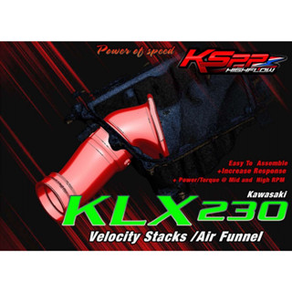 KSPP ปากแตรแต่ง คอกรอง ท่อกรอง สำหรับ KLX230 Kawasaki Velocity stack