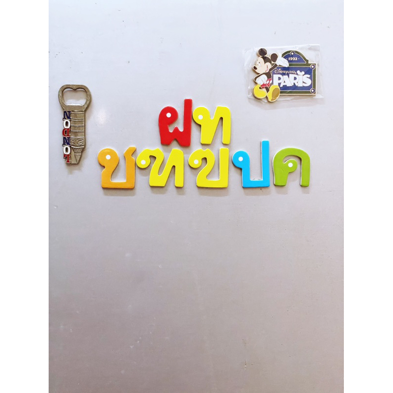แม่เหล็กตัวอักษรภาษาไทย งานไม้ ติดแน่น สีสวย ติดกระดาน ติดตุ้เย็น thai alphabet