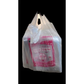 ถุงหิ้ว 100 ใบ ตราปู เนื้อ HDT เกรด A บางเหนียว มีหลายไซส์ให้เลือก