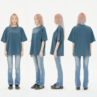 OV15 Midnight Blue เสื้อยืดสีกรมเทา Cotton20 Oversize