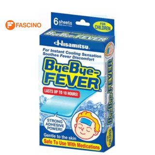 ByeBye Fever แผ่นเจลลดไข้ Children แผ่นแปะลดไข้ ระบายความร้อนของร่างกาย 6 ชิ้น/กล่อง