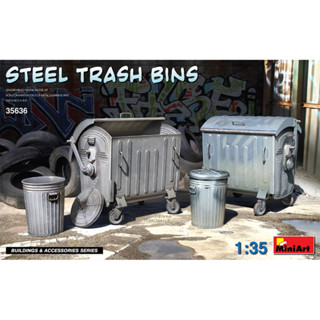 [MiniArt] 1/35 : Steel Trash Bins [MI 35636]