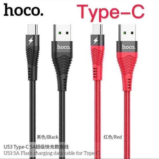 Hoco สายชาร์จเร็ว 5.0A/4.0A. สายถักอย่างดี 1.2m. Supercharge USB Type C Micro USB charging data cable U53