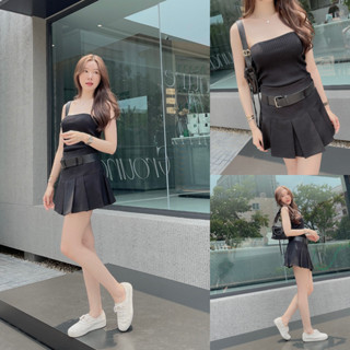 SLYQ SHERLYN TENNIS SKIRT กระโปรงสั้นแต่งจีบ พร้อมเข็มขัด