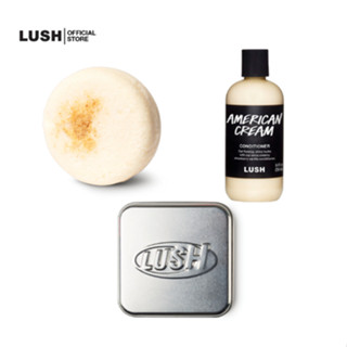 LUSH HONEY I WASHED MY HAIR SHAMPOO BAR BUNDLE + AMERICAN CREAM CONDITIONER + TIN + EXCLUSIVE BOX