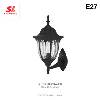 SL LIGHTING | Outdoor Wall Lamp โคมไฟติดผนังภายนอก ขั้ว E27 สไตล์ Classic รุ่น SL-10-20980W/BK