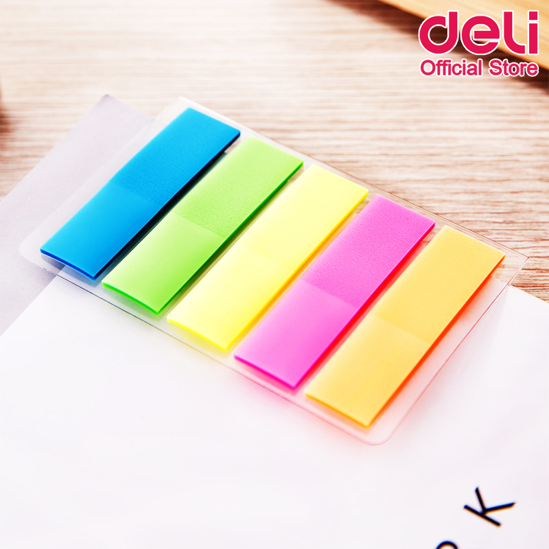 เทปอินเด็กซ์ 5 สี Deli กระดาษโน๊ต โพสท์อิท เครื่องเขียน โพสท์อิท อุปกรณ์การเรียน office stationery (แพ็ค 1 ชิ้น)