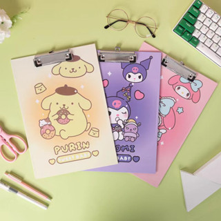 Sanrio แผ่นรองเขียน Pocchaco My Melody Kuromi คลิปบอร์ด ลายการ์ตูน ขนาด A4 สําหรับจัดระเบียบกระดาษ เมนูนักเรียน ออฟฟิศ