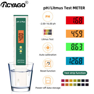 RCYAGO PH-2Plus PH Meter Digital Litmus Ph Water Quality Test Pen  For Swimming Pool Drinking Aquarium Laboratory