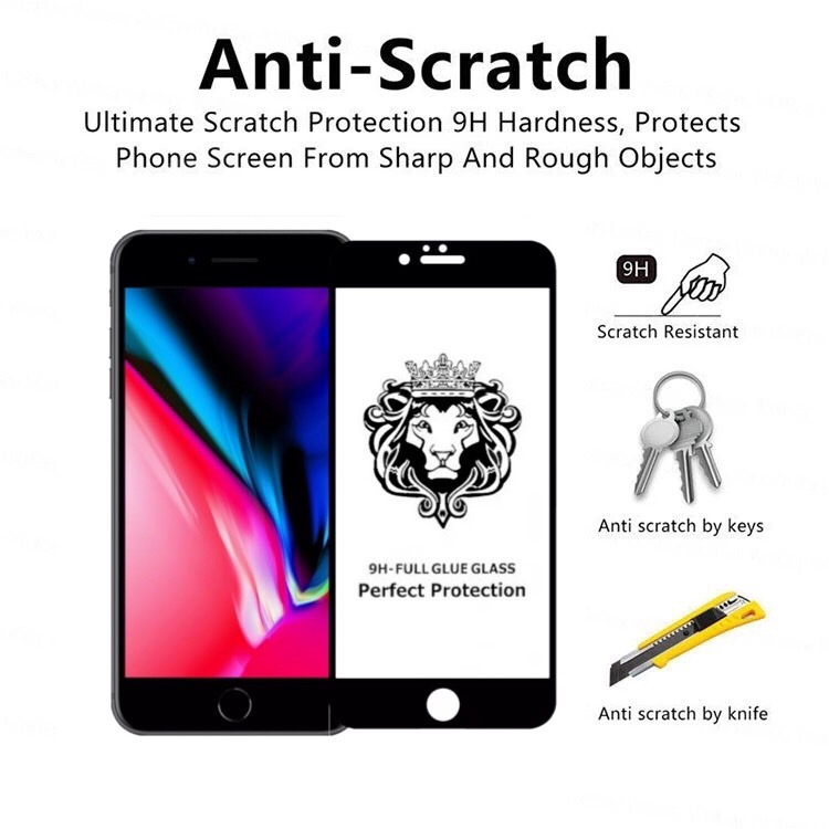 9H Full ฟิล์มกระจก เต็มจอ สำหรับ ไอโฟน รุ่น6 6s 6plus 6splus 7 7plus 8 8plus SE 2020 Temperedglass ราคา ถูกที่สุด ดีลบีเคเค แกลเลอรีภาพที่ 4