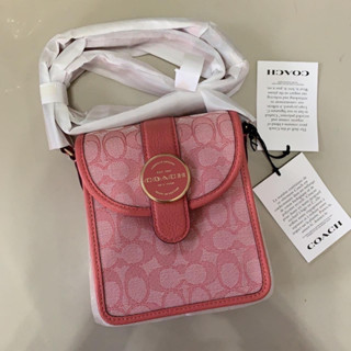 ของแท้100%พร้อมส่งที่ไทย🎀COACH C8321 NORTH/SOUTH LONNIE CROSSBODY IN SIGNATURE JACQUARD