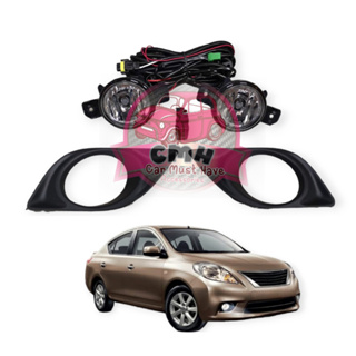 ไฟตัดหมอก สปอร์ตไลท์ NISSAN ALMERA อัลเมร่า 2011 2012 2013 หน้ากากดำ หน้ากากโครเมี่ยม