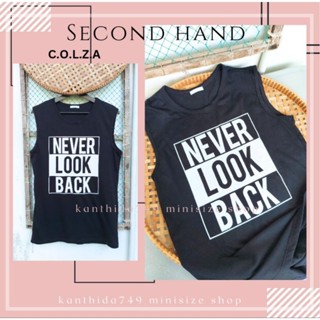 เสื้อแขนกุดป้ายCOLZAมือสองสกรีนหน้าสภาพดี