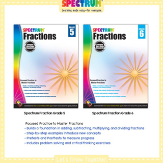 Spectrum Fraction Worksheet with Answer Keys แบบฝึกหัดคณิตศาสตร์เศษส่วน ประถม 5-6  พร้อมเฉลย