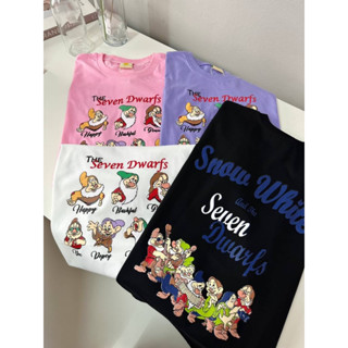 The Seven Dwarfs  เสื้อยืดโอเวอร์ไซส์ Cotton 100% (se-mi32)