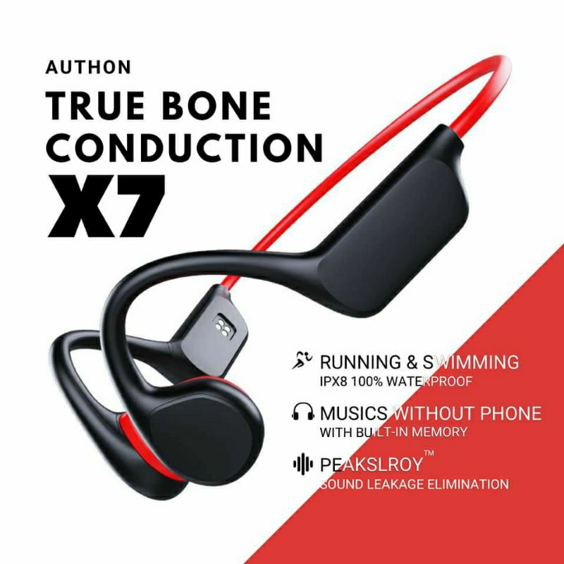 หูฟังไร้สาย X7 Bone Conduction กันน้ำ IPX8 ใส่วิ่ง ว่ายน้ำ TWS สเตริโอ มีเมมในตัวใส่เพลงได้ BT 5.0 (คู่มือภาษาไทย)