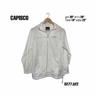 เสื้อผ้าร่มสีครีมมีฮู้ด CAPISCO jacket อก 38 ซิปหน้าผ้าลื่น D277.b22