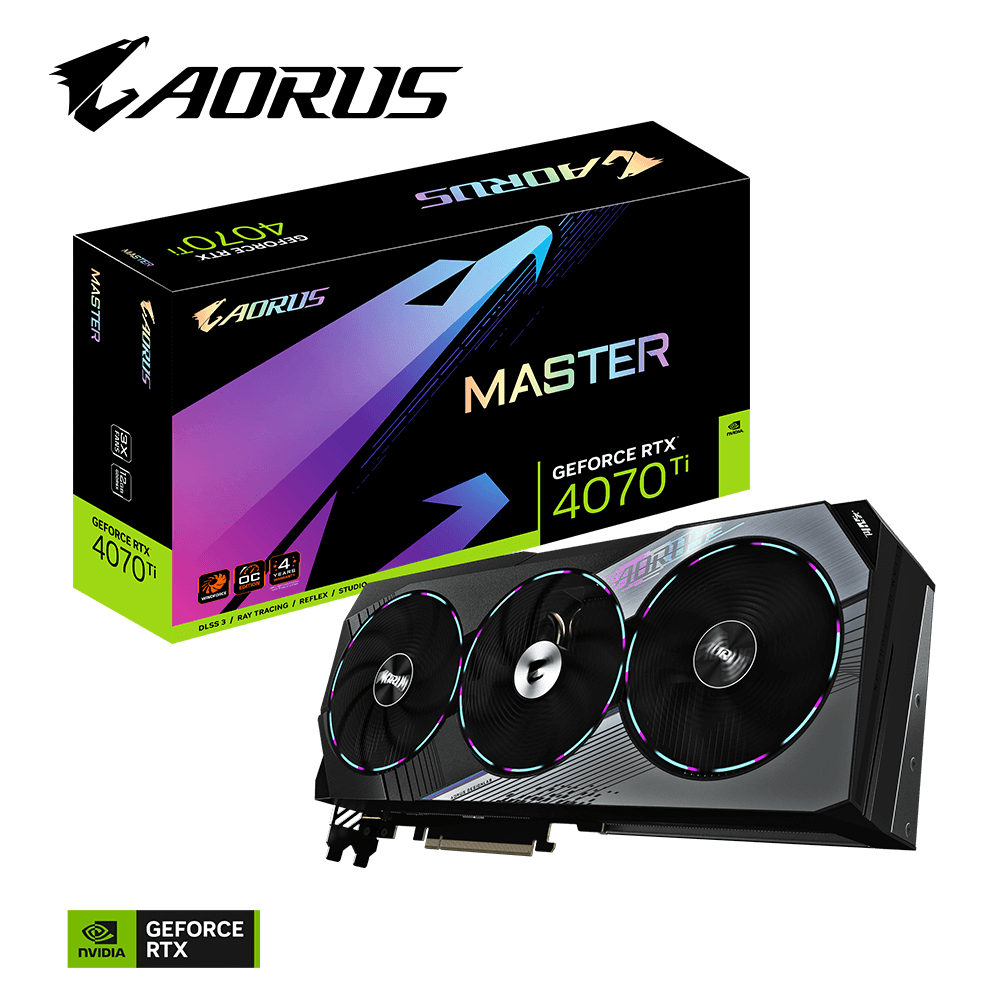 VGA (การ์ดแสดงผล) GIGABYTE AORUS GEFORCE RTX 4070 TI MASTER 12G - 12GB GDDR6X (GV-N407TAORUS M-12GD)