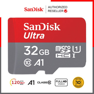 Sandisk Ultra Micro SD Card 32GB Class10 A1 Speed 120MB/s SDHC (SDSQUA4-032G-GN6MN) เมมโมรี่ กล้องวงจรปิด กล้องติดรถ