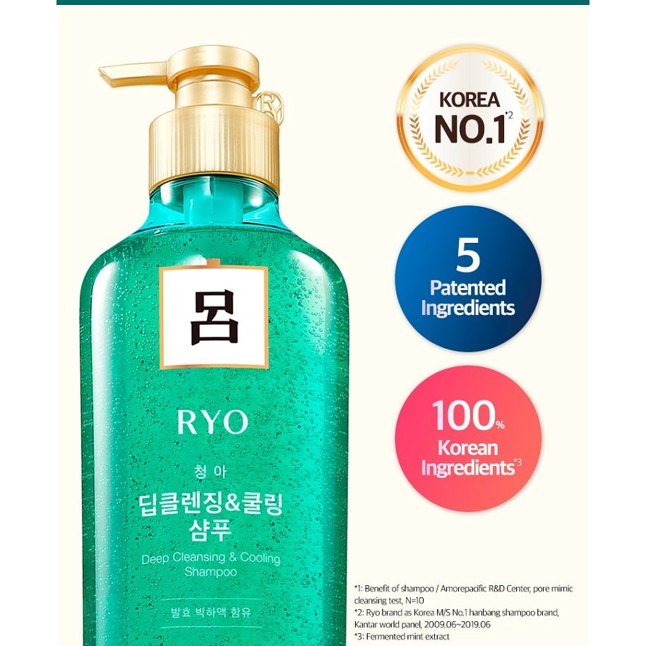 พร้อมส่ง RYO Deep Cleansing &amp; Cooling Shampoo 400ml