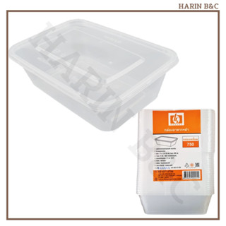 กล่องข้าว PP 1ช่อง 750มล. 25ใบ HS059 / Disposible Lunch Box 750ml HS-059 25pcs