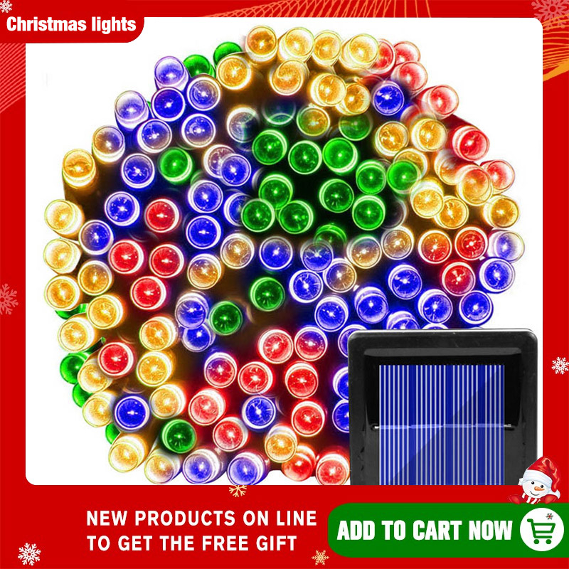 LED solar string lights Christmas festival string lights indoor and outdoor decorative lights night 