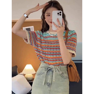 miniminey 🌈 เสื้อถักนิตติ้งคอกลม🌈