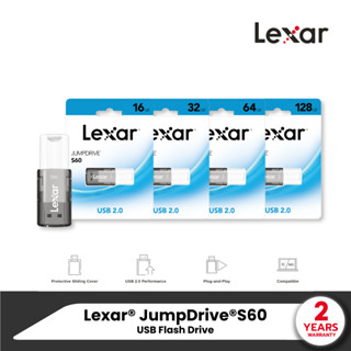 Lexar® JumpDrive®S60 USB Flash Drive (ยูเอสบีแฟลชไดรฟ์) เชื่อมต่อแบบ Plug-and-Play ช่วยให้จัดเก็บไฟล์ได้อย่างรวดเร็ว