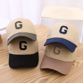 หมวกแก๊ปเด็ก 2-5ปีใส่ได้ รอบหัว:50-52 cm.  สีทูโทน ปักฟอนต์อักษร " G " หมวกแฟชั่นเด็ก