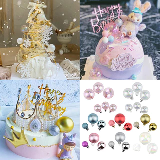 พร้อมส่งร้านในไทย ลูกบอลตกแต่งเค้ก ท็อปเปอร์ลูกบอล อุปกรณ์ตกแต่งเค้ก สไตล์สวยหรูน่ารัก C2