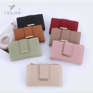 กระเป๋าสตางค์ใบกลาง 2พับหนังกันรอย (แบบบาง) Tailian(ไต๋เลียน) T2607-023