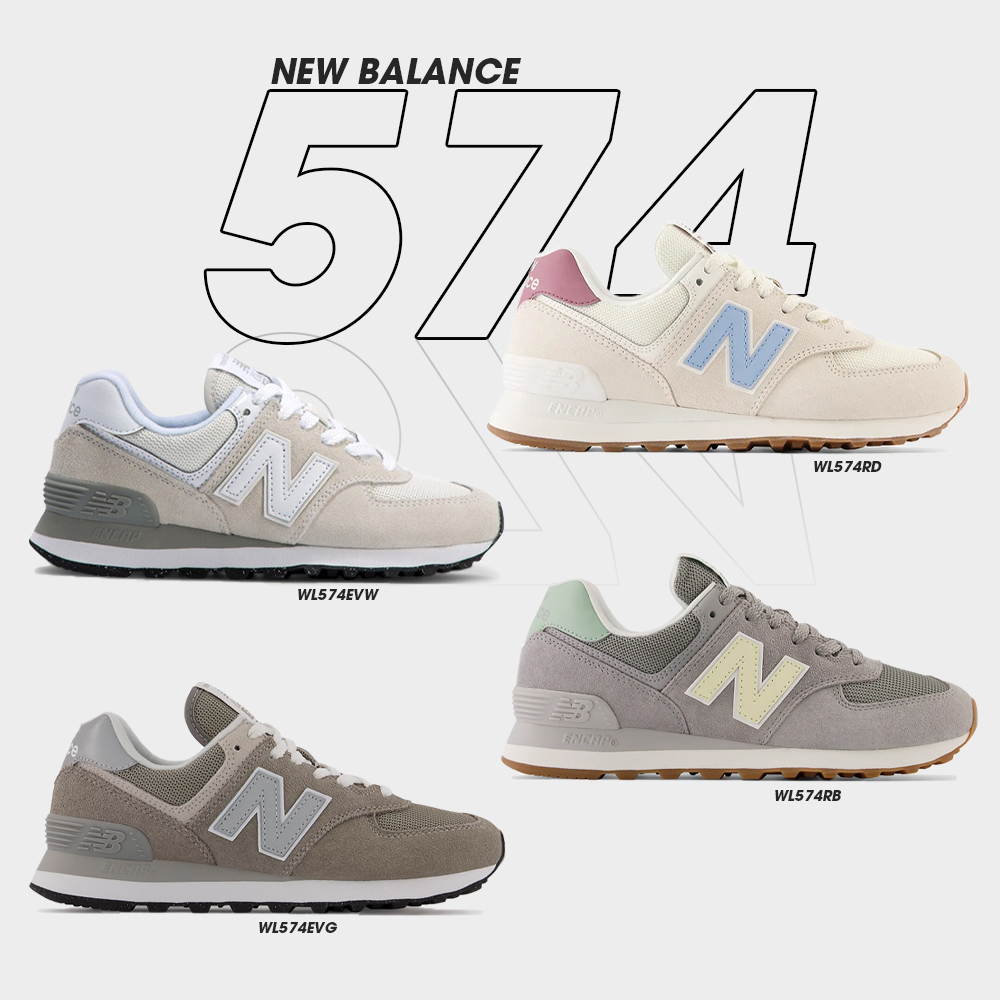 New Balance Collection รองเท้าผ้าใบ สำหรับผู้หญิง W 574 LFSTY WL574EVG / WL574RB / WL574EVW / WL574RD (3290) [Sportlandwear]