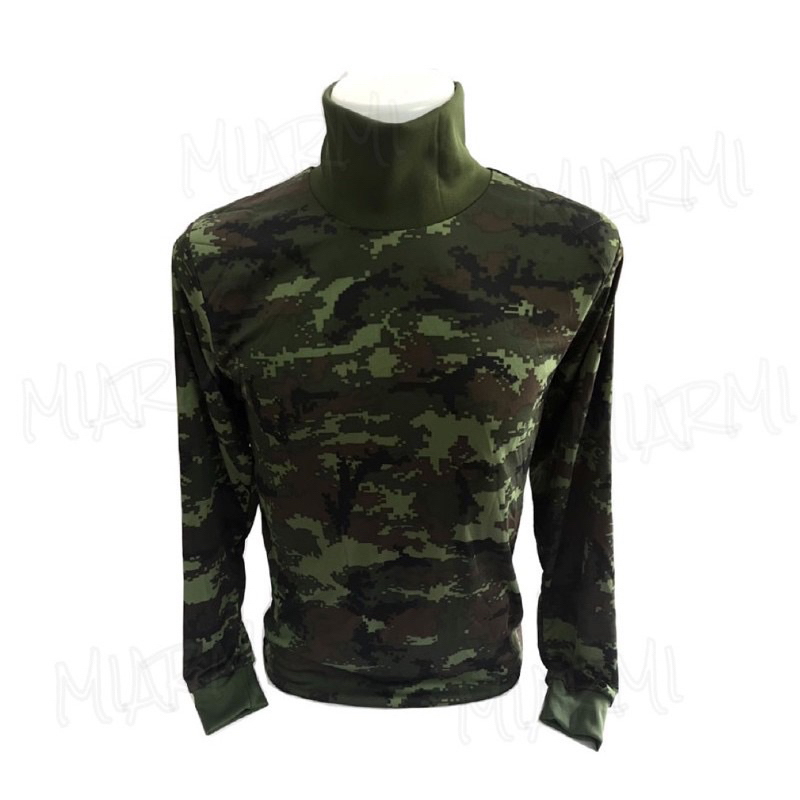 เสื้อคอเต่าลายพราง เสื้อคอพันลายพราง เสื้อแขนยาวบุไหล่และข้อศอก - รูปที่ 2