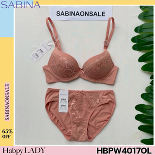 Sabina เซตชุดชั้นใน มีโครง ฟองน้ำไม่ดันทรง รุ่น Habpy Push รหัส HBPW4017OL+HUPW4017OL สีส้มอ่อน