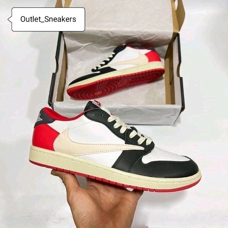 รองเท้า Nike Travis Scott Air Jordan 1 Low Black Red ส่งฟรี