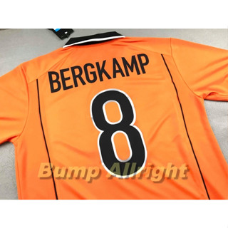 Retro : เสื้อฟุตบอลย้อนยุค Vintage ทีมชาติ ฮอลแลนด์ เหย้า Holland 1998 + 8 BERGKAMP, 9 KLUIVERT, เสื้อเปล่า !!