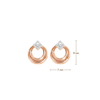 PRIMA ต่างหูเพชรรูป Circle (ทรงกลม) Golden 9 สี Rose Gold รหัสสินค้า 991E1401-01