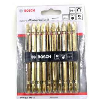 ดอกไขควง BOSCH สีทอง PH2 110mm. 10 ชิ้น 2608521043