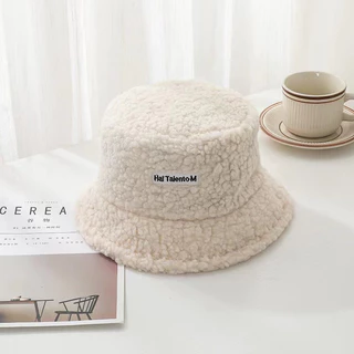 *พร้อมส่งในไทย* หมวกบักเก็ต ขนฟู เฟอร์เทียม สีพื้น bucket Ins สไตล์เกาหลี ปรับขนาดได้ M2